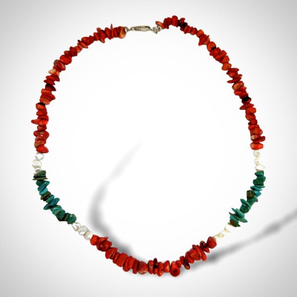 COLLAR CORAL-PERLA-TURQUESA