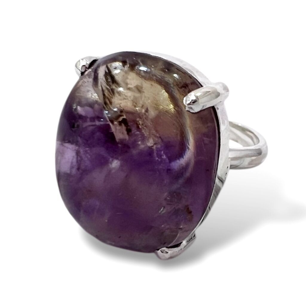 Anillo de Plata con Bolivianita rústica. Medida 6, aro ajustable.