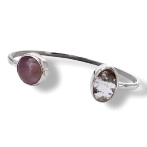PULSERA CUARZO ROSA Y CUARZO LODOLITA