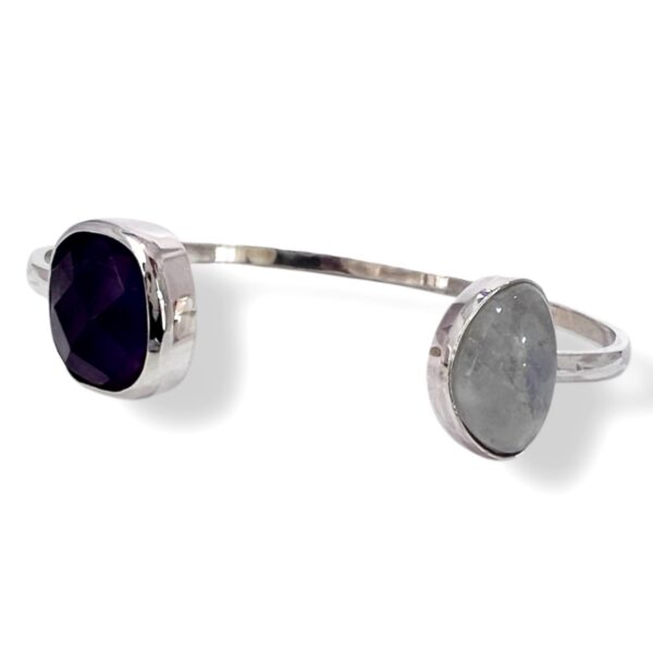 PULSERA AMATISTA Y PIEDRA LUNA