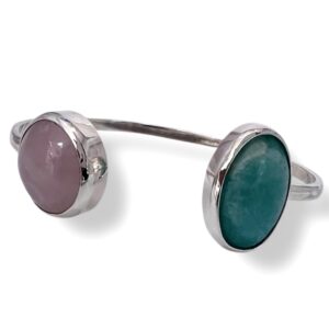 PULSERA CUARZO ROSA Y AMAZONITA