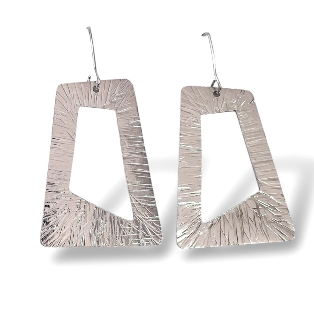 Aretes de Plata con Textura.