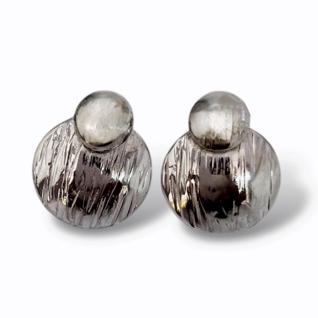 Aretes de Plata con textura.