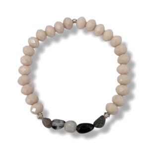 PULSERA DE CRISTAL Y CUARZO TURMALINADO