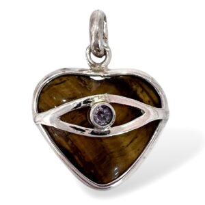 DIJE CORAZÓN OJO DE TIGRE