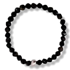 PULSERA OBSIDIANA DESTELLO DORADO