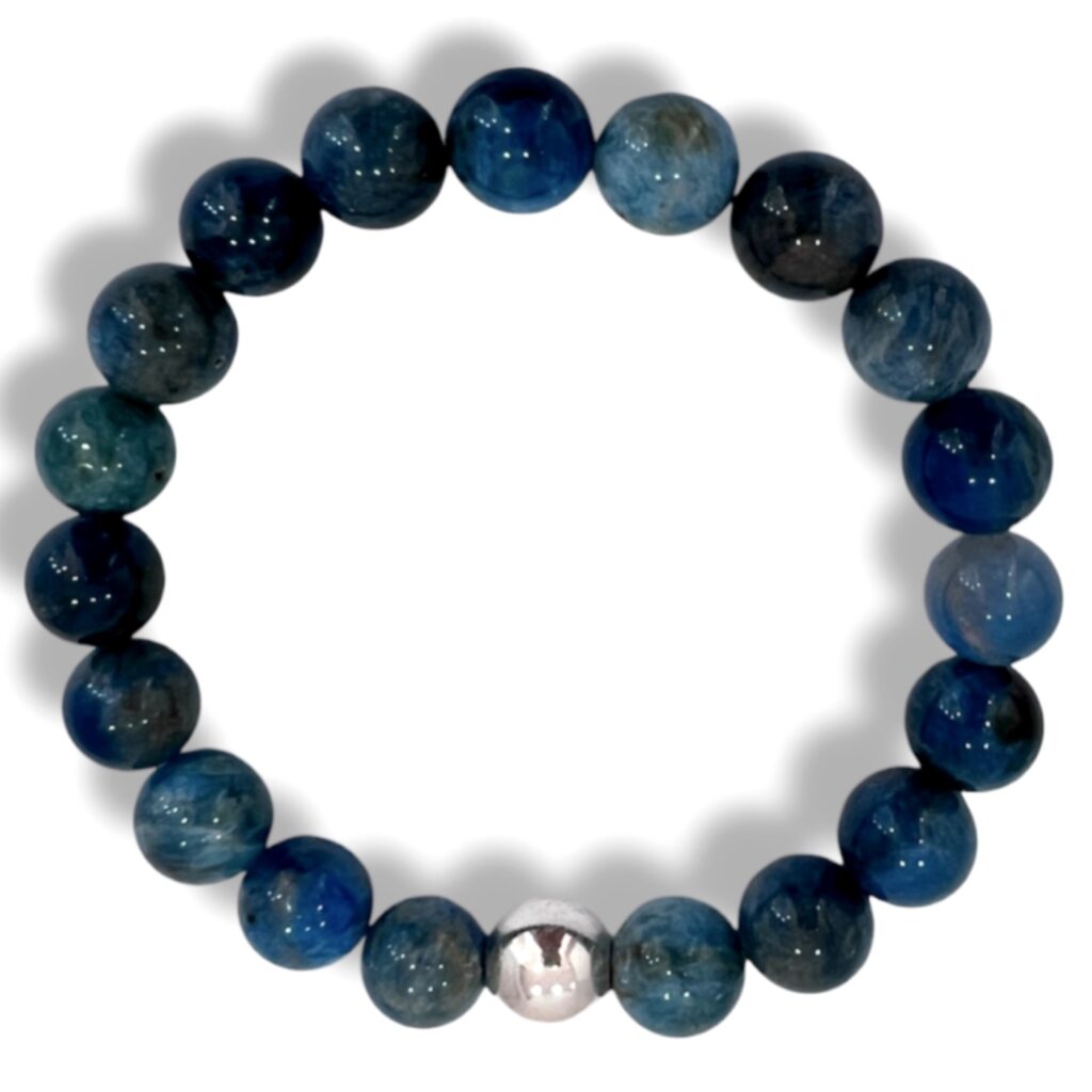 Pulsera de cuentas de 10 mm. de Apatita y Plata.