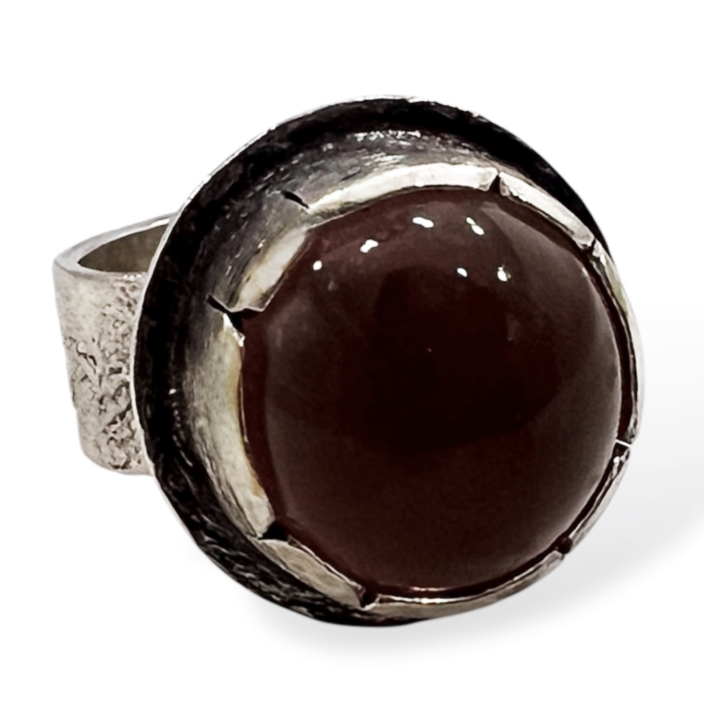 Anillo de Plata con Cuarzo Rosa. Medida 7.