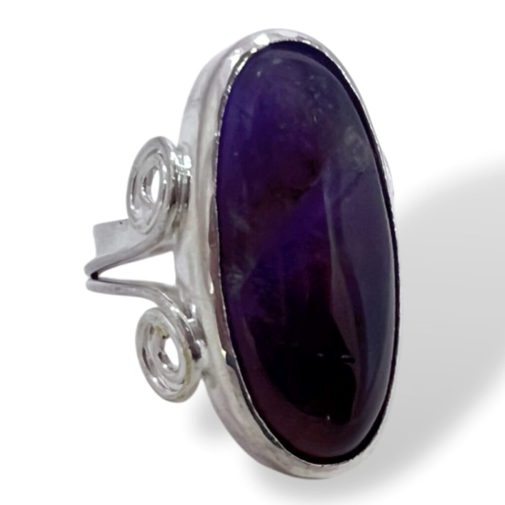 Anillo de Plata con Amatista. Medida 8,5.