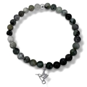 PULSERA ESMERALDA RÚSTICA Y AVE