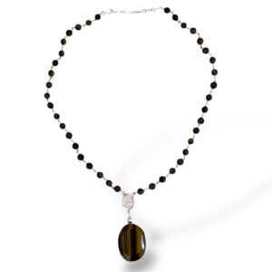 COLLAR OJO DE TIGRE Y VIRGEN DE GUADALUPE