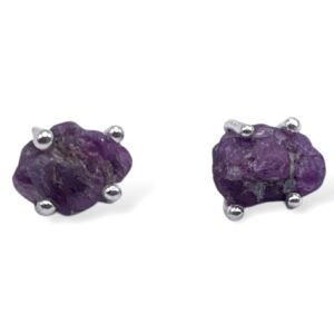 ARETES RUBÍ RÚSTICO