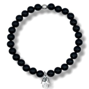 PULSERA TURMALINA NEGRA - MANO HAMSA