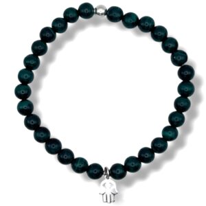PULSERA MALAQUITA - MANO HAMSA