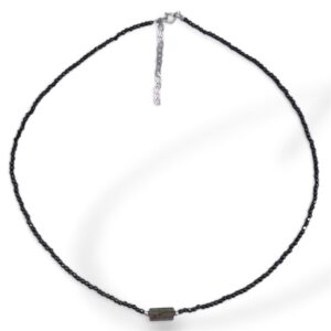 COLLAR HEMATITE FACETADO Y TURMALINA SANDÍA