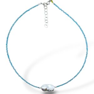 COLLAR AMAZONITA Y PERLA BARROCA