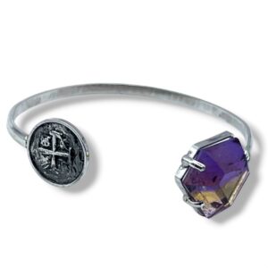 PULSERA RÍGIDA MACUQUINA Y BOLIVIANITA RÚSTICA