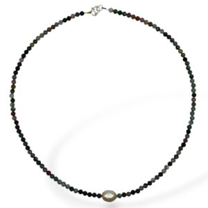 COLLAR ÁGATA MUSGO CON PERLA