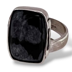 ANILLO OBSIDIANA COPO DE NIEVE