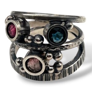 ANILLO TURMALINAS ROSA - AZUL- SANDÍA