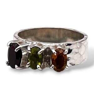 ANILLO GRANATE - PERIDOTO - CITRINO