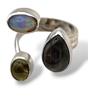 ANILLO BERILO - ÓPALO- LABRADORITA