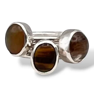 ANILLO ÓPALO DE FUEGO - CUARZO RUTILADO - OJO DE TIGRE