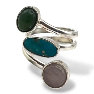 ANILLO CUARZO ROSA - TURQUESA - JADE