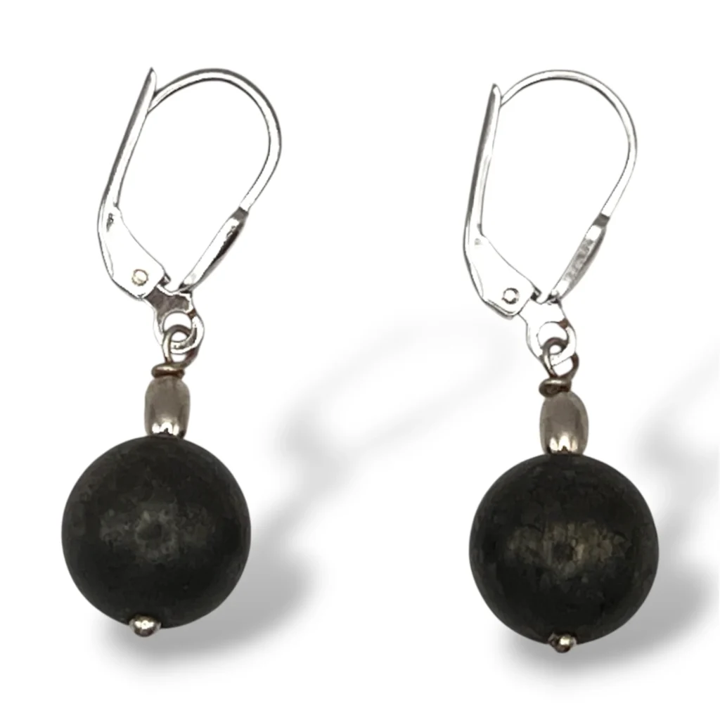 Aretes de Plata con Pirita.