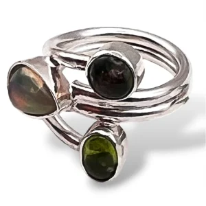 ANILLO TURMALINA SANDÍA - ÓPALO - PERIDOTO