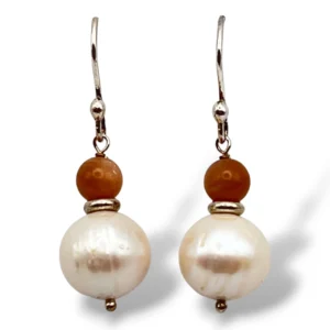 ARETES ROSA DEL DESIERTO Y PERLA