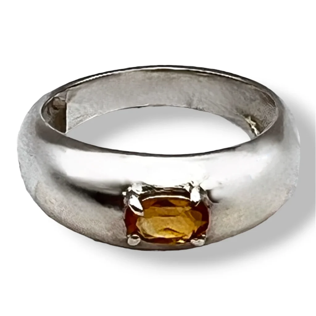 Anillo de Plata con Citrino. Talla 8.