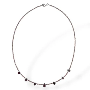 COLLAR CUARZO CEREZA Y GRANATE