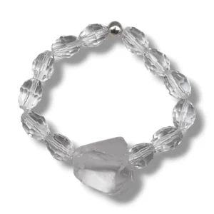 PULSERA CUARZO CRISTAL Y CRISTALES