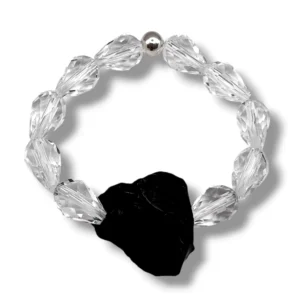 PULSERA OBSIDIANA Y CRISTALES