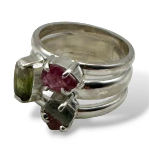ANILLO TURMALINA ROSA Y TURMALINA SANDÍA