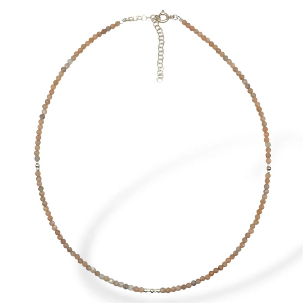 Collar de Rosa del Desierto facetada y Plata.