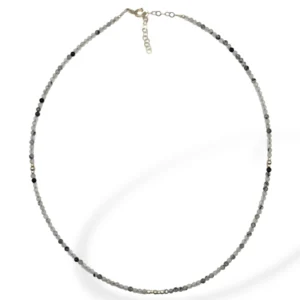 COLLAR CUARZO TURMALINADO FACETADO