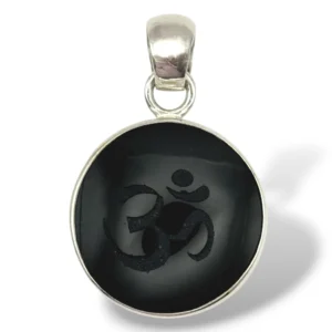 DIJE OBSIDIANA NEGRA CON OM