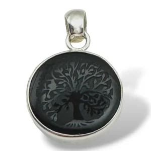 DIJE OBSIDIANA NEGRA CON ÁRBOL DE LA VIDA