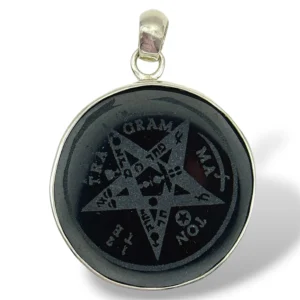 DIJE OBSIDIANA NEGRA CON TETRAGRAMATÓN