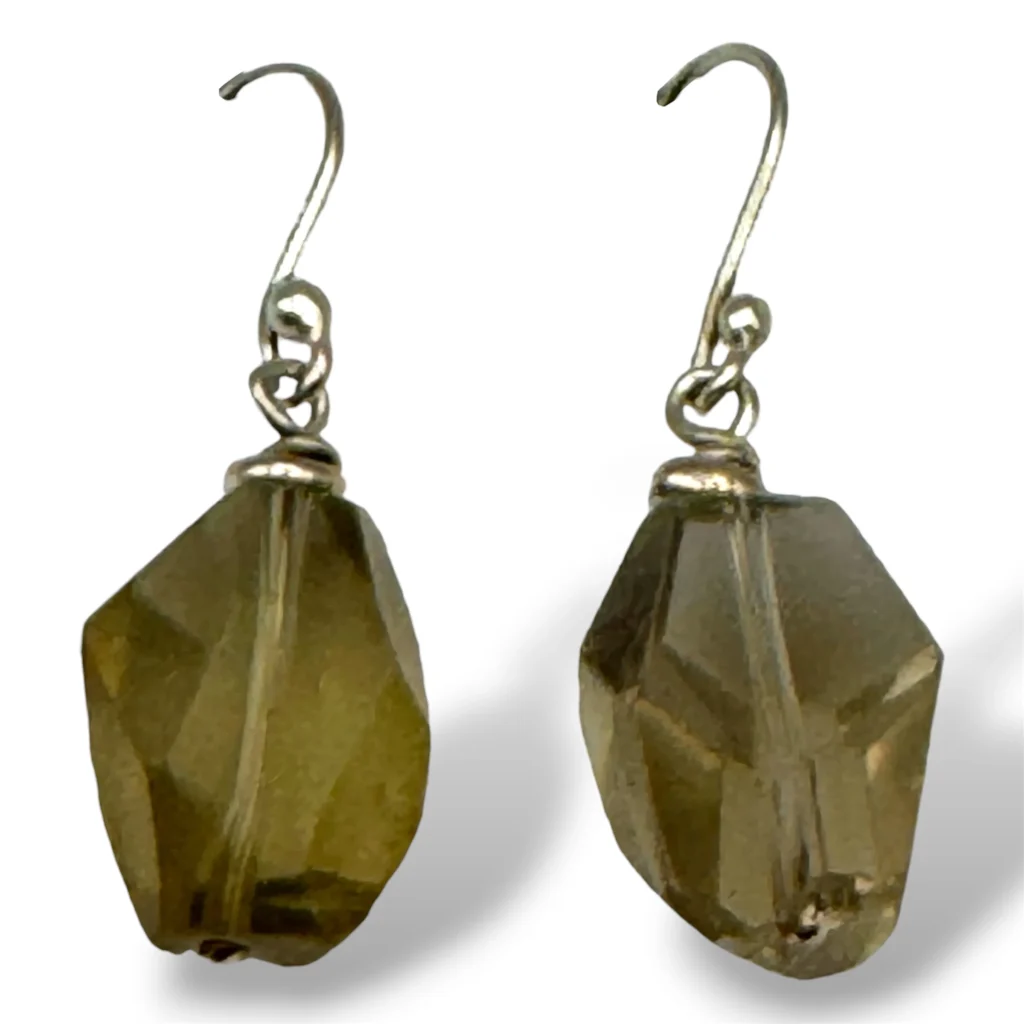 Aretes de Plata con Topacio Amarillo.