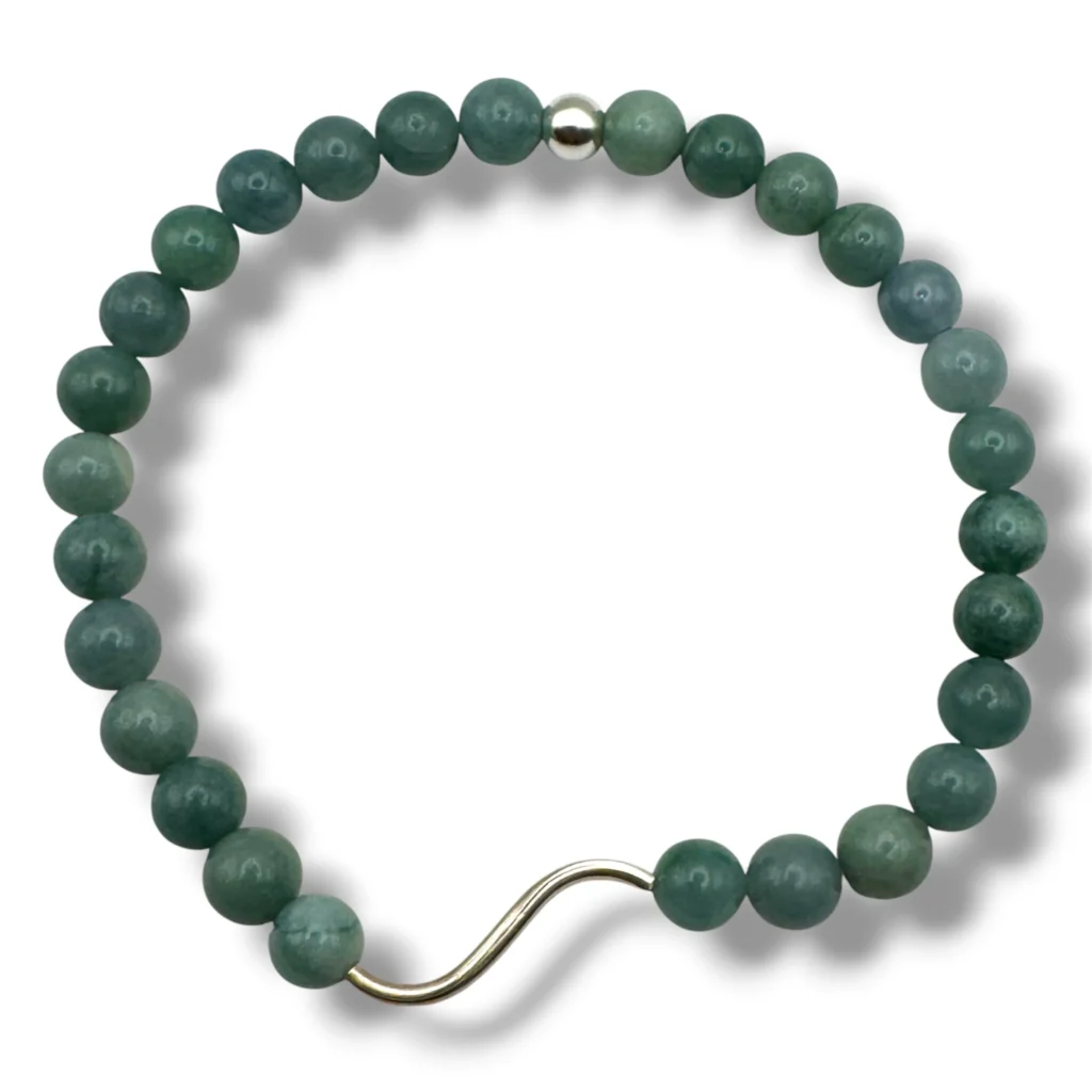 Pulsera de cuentas de Jade y Plata.
