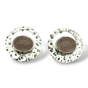 ARETES CUARZO ROSA