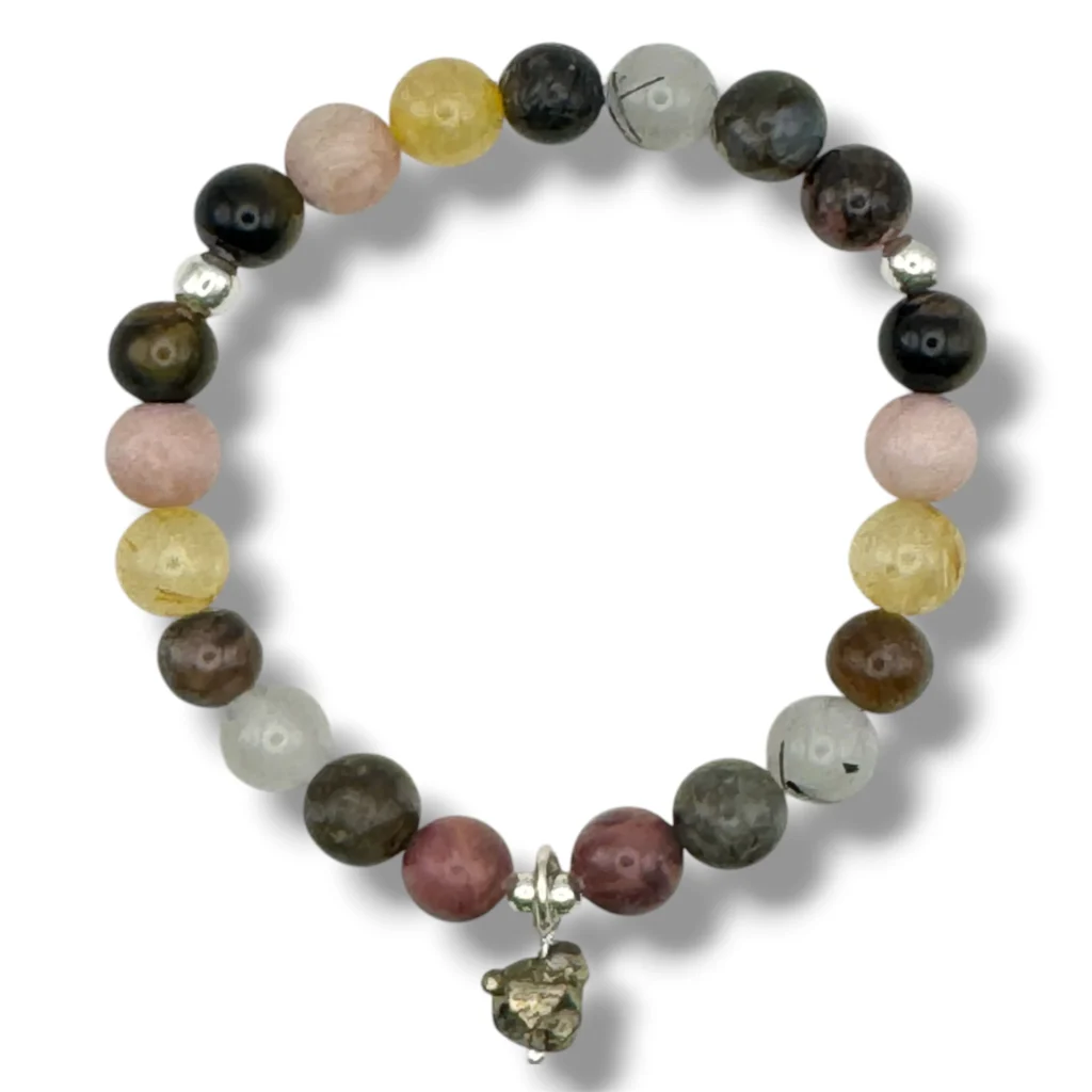 Pulsera de Piedras Naturales con dije de Pirita.