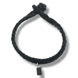 PULSERA CUERO NEGRO Y TURMALINA NEGRA
