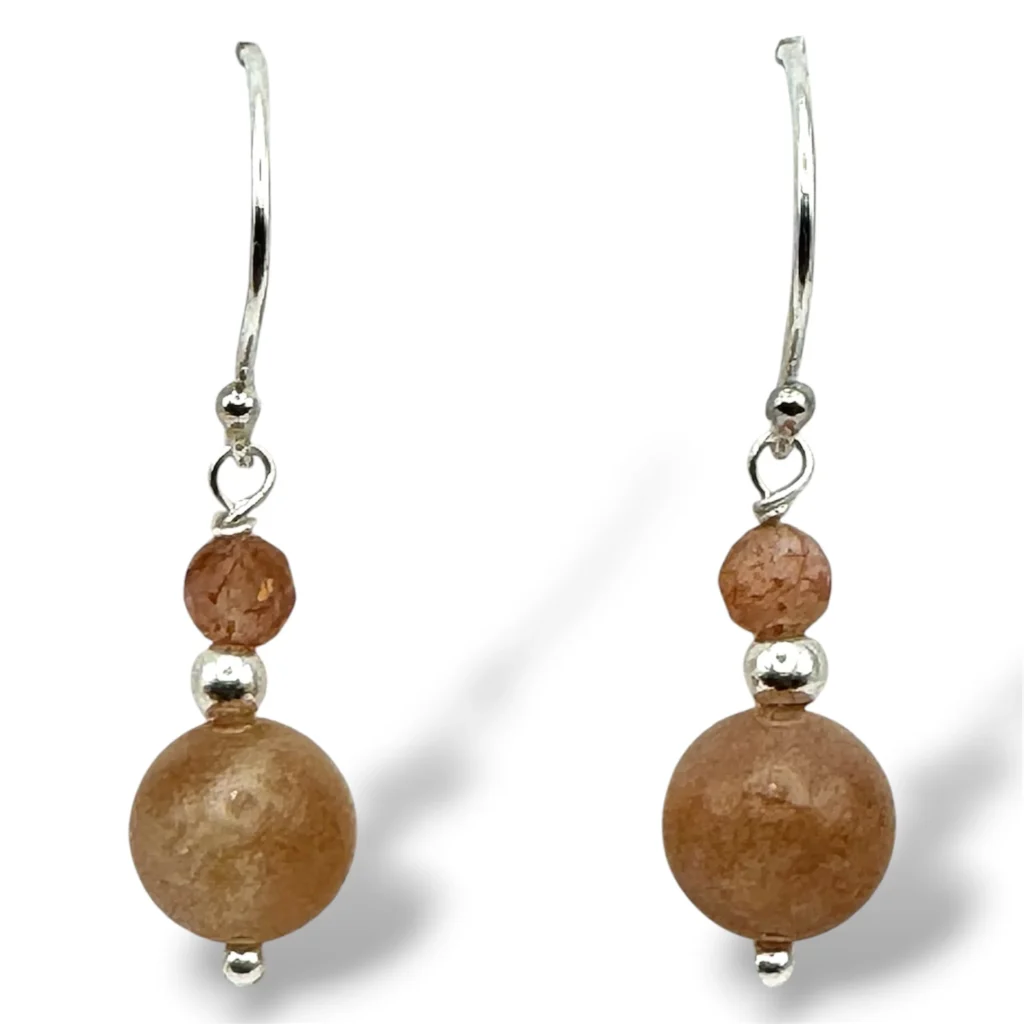 Aretes de Plata y Cuarzo Cereza.