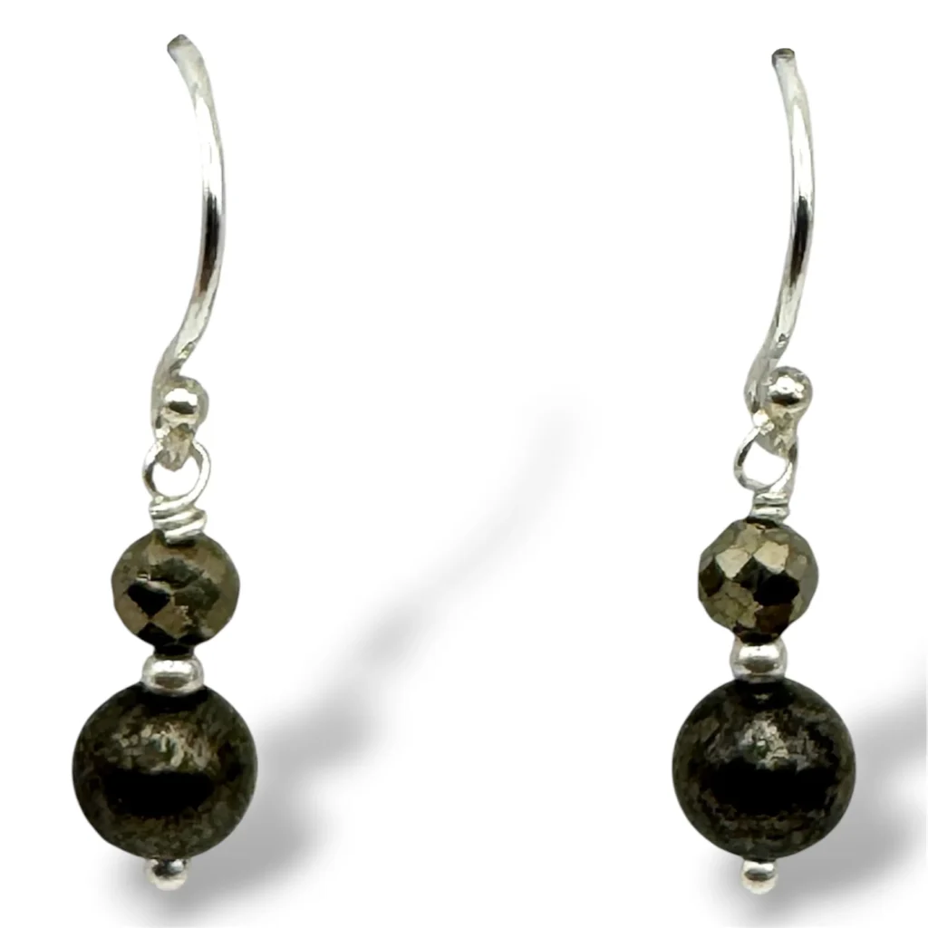 Aretes de Plata y Pirita.