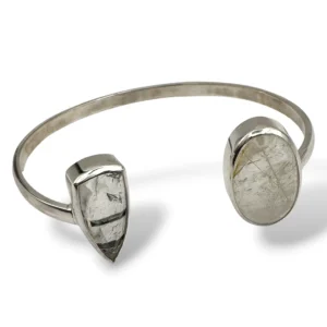 PULSERA CUARZO RUTILADO Y CUARZO TURMALINADO