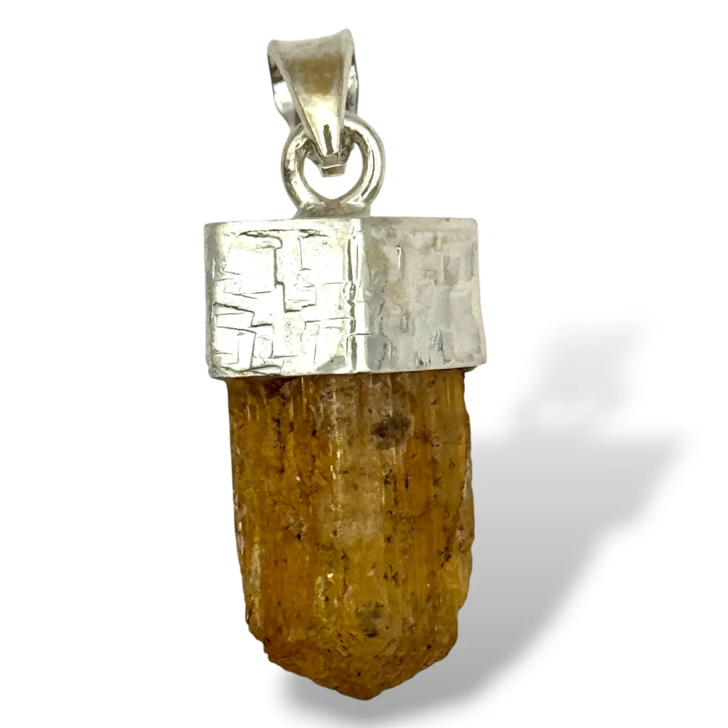 Dije de Topacio Imperial y Plata texturada.